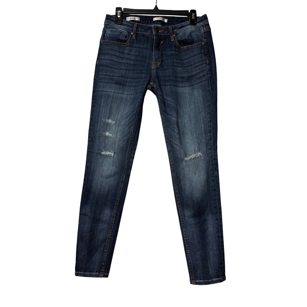 Vigoss Jagger Skinny Jeans Womens 29 Dark Wash Distressed Stretch Denim